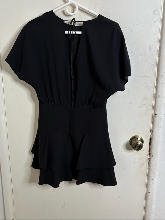 Alice + Olivia Dresses & Skirts - Alice + Olivia Black Mini Dress with Layered Ruffle Skirt